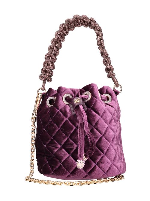 Borsa in velluto LA CARRIE | NIGHT ED.SMALL BUCKET VELVETVIOLETTO